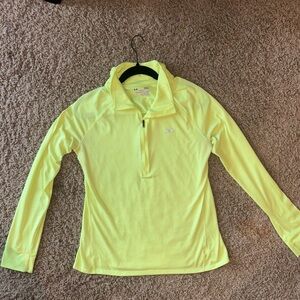 Women’s Under Armour Bright Yellow Quarter-Zip Performance Top Size L
